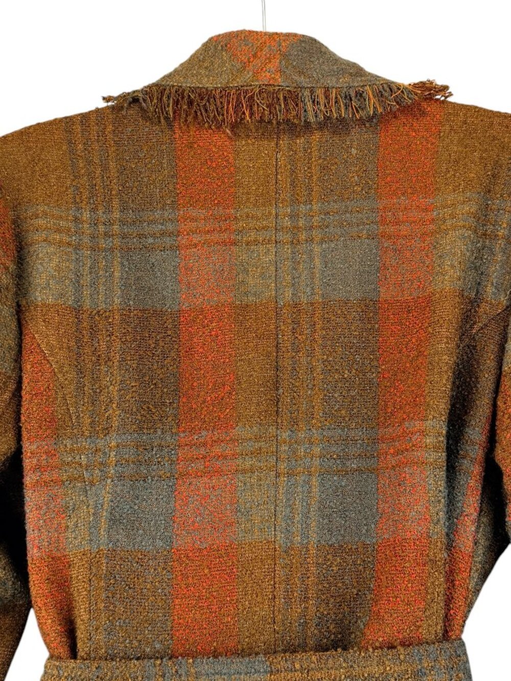 NEW Anthropologie Cartonnier Sophie Plaid Fringe Belted Blazer Pockets Sz 14 NWT - Picture 7 of 15